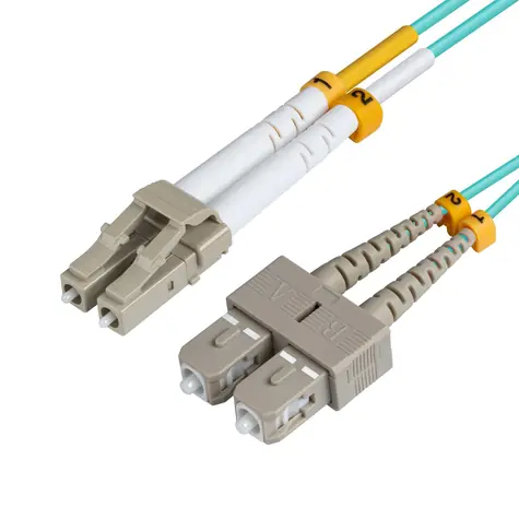MicroConnect Optical Fibre Cable LC/SC Multimode duplex OM3 15m modrá