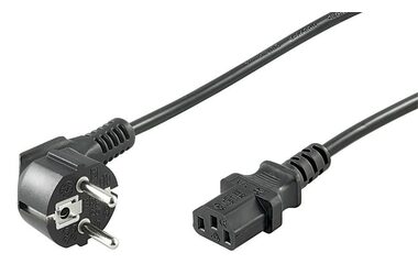 MicroConnect Síťový napájecí kabel Schuko 90° úhel - C13 10m černá