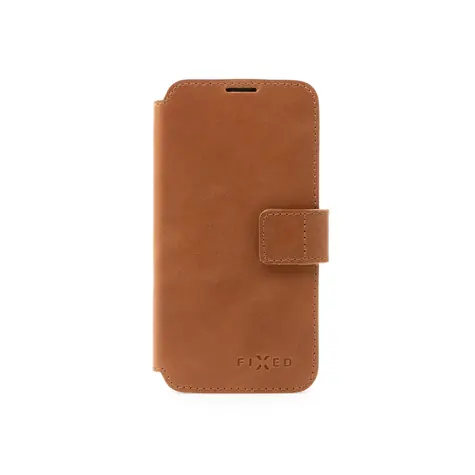 FIXED ProFit Kožené pouzdro typu kniha pro Apple iPhone 14 Plus hnědá