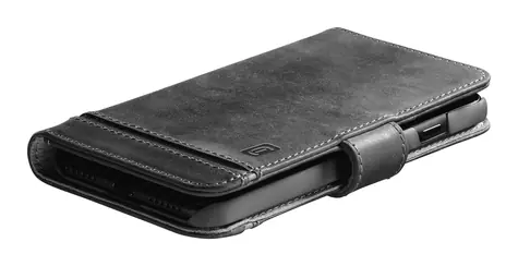 Cellularline Supreme Prémiové kožené pouzdro typu kniha pro Apple iPhone 14 Plus černá