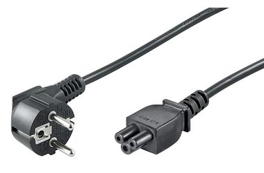 MicroConnect Síťový napájecí kabel Schuko 90° úhel - C5 10m černá
