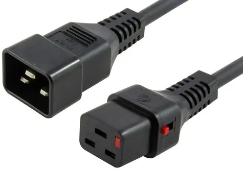 MicroConnect Prodlužovací kabel s IEC zámkem C19 - C20 2m černá