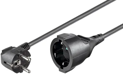 MicroConnect Prodlužovací kabel Schuko s bezpečnostní zástrčkou M-F 10m černá
