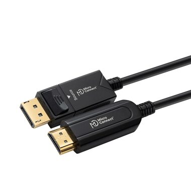 MicroConnect Premium Optic Fiber Kabel DisplayPort 1.4 (M) - HDMI 2.0 (M) 15m černá