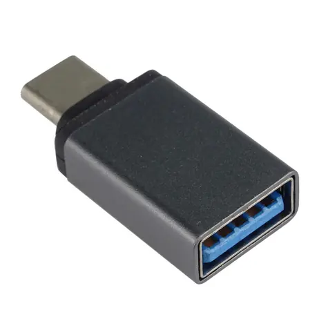 PremiumCord Adaptér USB-C samec - USB3.0 A samice kovově šedá  / OTG