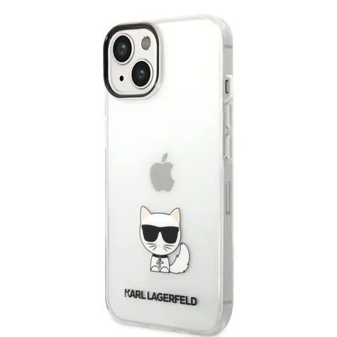 Karl Lagerfeld Choupette Logo Zadní Kryt pro Apple iPhone 14 Plus transparentní
