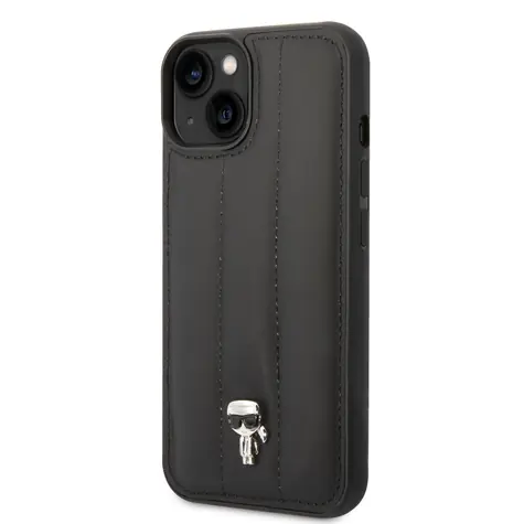 Karl Lagerfeld Quilted Puffy Ikonik Logo Zadní Kryt pro Apple iPhone 14 Plus černá