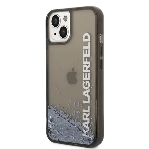 Karl Lagerfeld Translucent Liquid Glitter Zadní Kryt pro Apple iPhone 14 Plus černá