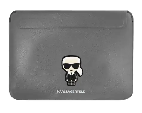 Karl Lagerfeld Saffiano Ikonik Computer Sleeve 13 & 14" stříbrná