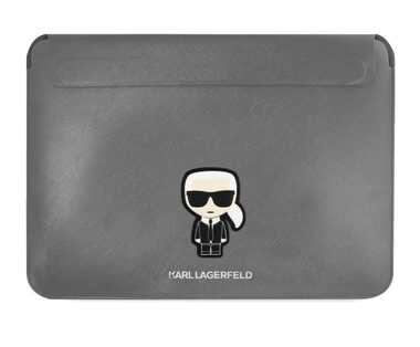 Karl Lagerfeld Saffiano Ikonik Computer Sleeve 16" stříbrná