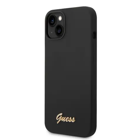 GUESS Liquid Silicone Metal Logo Zadní Kryt pro Apple iPhone 14 Plus černá