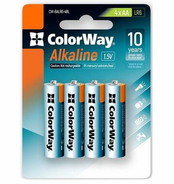 Colorway alkalická baterie AA 4ks / 1.5V / Blister         