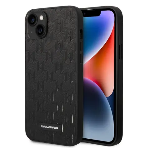 Karl Lagerfeld Saffiano Monogram Zadní Kryt pro Apple iPhone 14 Plus černá