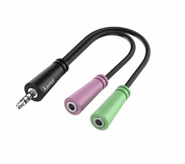 Hama 200352 headset redukce 2x jack 3.5 mm na 3.5mm jack 4pol. černá