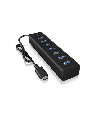 Icy Box IB-HUB1700-C3 černá / USB-C rozbočovač / 7x USB 3.0 A