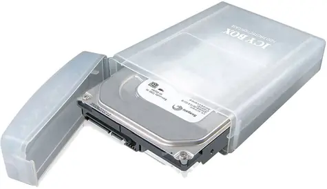 Icy Box IB-AC6025-3 čirá / plastový box na uskladnění 3.5" HDD 
