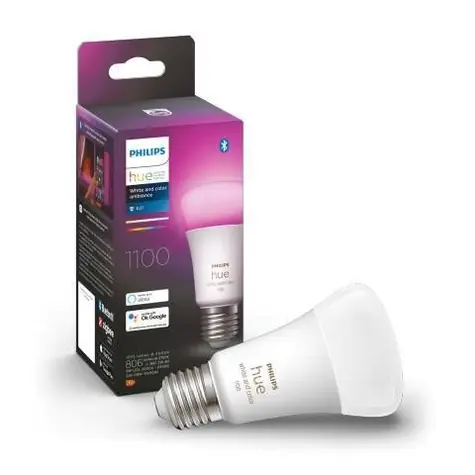 Philips Hue LED žárovka E27 9W bílá / chytrá LED žárovka / 1100 lm / 2200-6500 K / stmívatelná