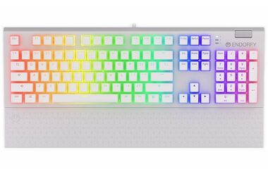 Endorfy Omnis Pudding Brown bílá / Herní klávesnice / mechanická / Kailh Brown / RGB / US layout / 1.8m