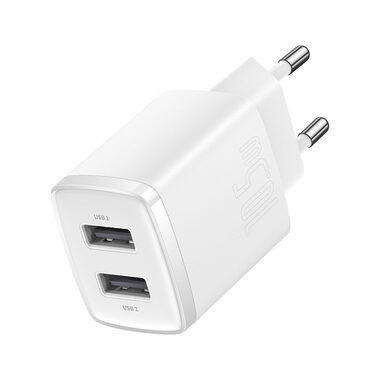Baseus CCXJ010202 Compact nabíječka do sítě 2xUSB 10.5W bílá