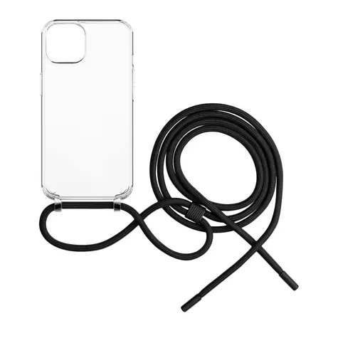 FIXED Pure Neck Pouzdro s černou šňůrkou na krk pro Apple iPhone 14 Plus