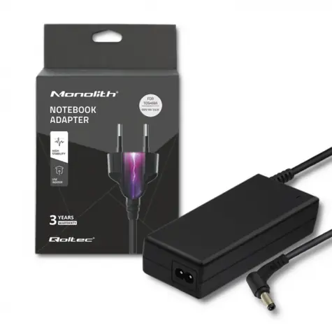 Qoltec 50073 Napajecí adaptér pro notebooky Toshiba 65W 1.11m černá / 19V / 3.42A / 5.5x2.5