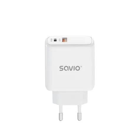 SAVIO LA-06 bílá / síťová nabíječka / QC3.0+PD / USB-A / USB-C 