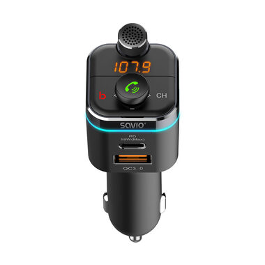 SAVIO TR-12 FM Transmiter s LCD / Bluetooth 4.1 / USB-C