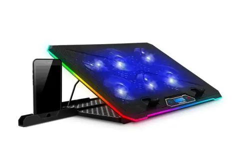 EVOLVEO Ania 9 RGB černá / chladicí podstavec pod notebooky 10" - 17" / 170&70 mm ventilátory