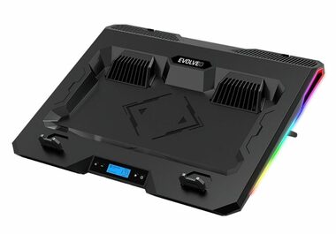 EVOLVEO Ania 10 RGB černá / chladicí podstavec pod notebooky 10" - 17" / 120&70 mm ventilátory