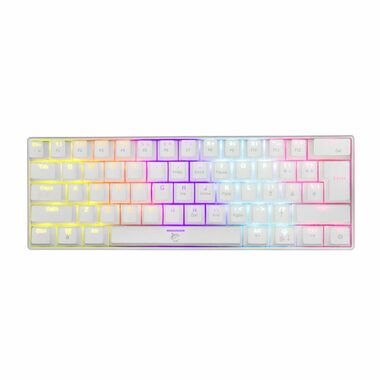 White Shark GK-2022 SHINOBI bílá / Herní klávesnice / mechanická / 60% / RED Switch / US Layout / USB
