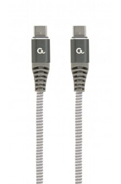 Gembird USB-C (M) - USB-C (M) 3.0 kabel / 1.5m / PD / opletený / šedý