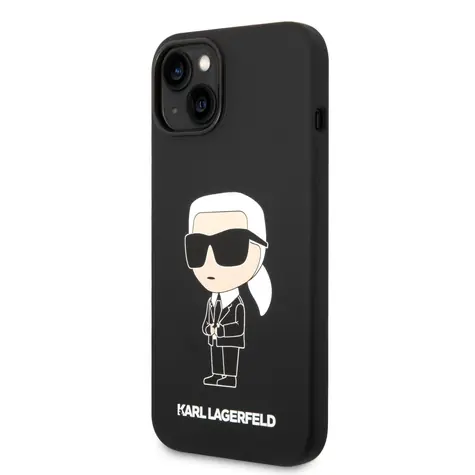 Karl Lagerfeld Liquid Silicone Ikonik NFT Zadní Kryt pro Apple iPhone 14 Plus černá