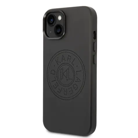 Karl Lagerfeld PU Leather Perforated Logo Zadní Kryt pro Apple iPhone 14 Plus černá