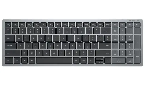 DELL KB-740 HU šedá / Bezdrátová klávesnice / HU / QWERTZ / USB / Bluetooth