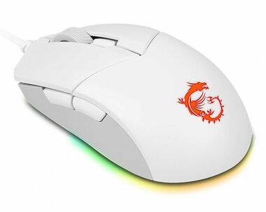 MSI Clutch GM11 bílá / Herní optická myš / 5000 DPI / 6 tlačítek / USB / RGB