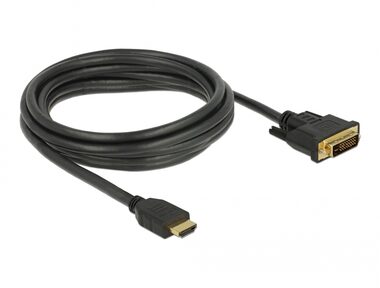 Delock Kabel HDMI - DVI 24+1 3m / obousměrný 