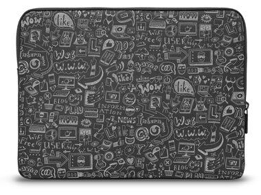CONNECT IT CFF-7015-DD Doodle černá / Pouzdro pro notebook 15.6"