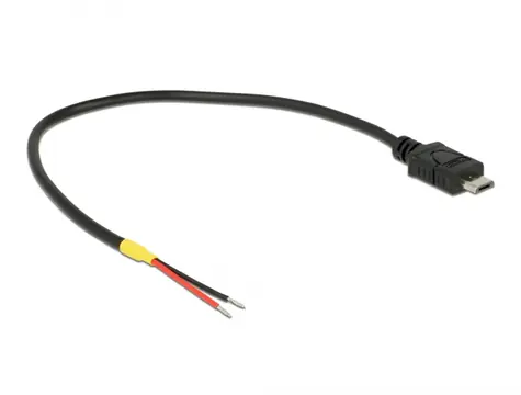 Delock Kabel USB 2.0 Micro-B (M) - 2 x dráty bez konektoru 0.2m Raspberry Pi