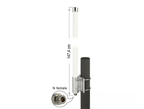 Delock LoRa 868 MHz Antenna N Jack 8 dBi 147.4cm bílá