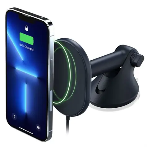 iOttie Velox MagSafe Magnetic Dash & Windshield Mount modrá / palubní magnetický držák s nabíječkou