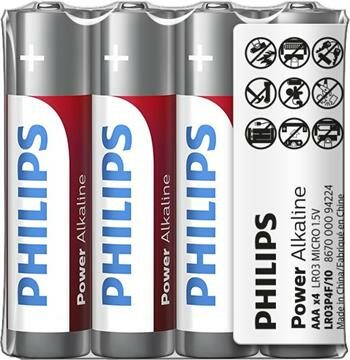 Philips LR03P4F/10 baterie AAA Power Alkaline - 4ks