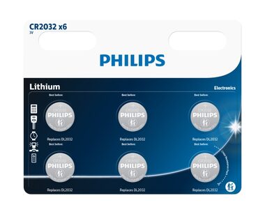 Philips baterie CR2032 Lithium - 6ks