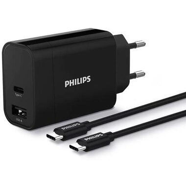 Philips DLP2621C/12 / Nabíječka do sítě + USB-C kabel / USB-A & USB-C / PD & QC