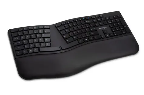 Kensington Pro Fit Ergo Wireless Keyboard černá / Bezdrátová klávesnice / 2.4 GHz / Bluetooth 4.0 / rozložení kláves UK 