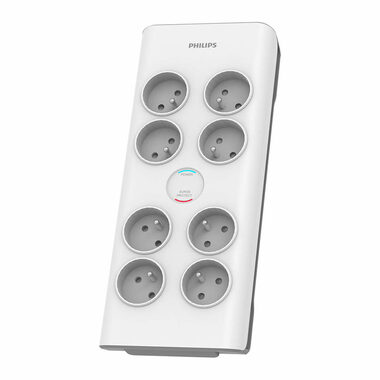 Philips SPN7080WA/60 bílá / Přepěťová ochrana / 8 zásuvek