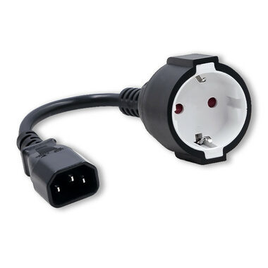 Qoltec 53906 Adaptér 0.15m černá / IEC 320 C14 / SCHUKO