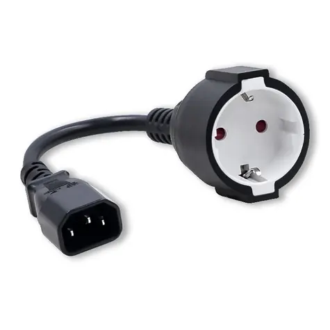 Qoltec 53906 Adaptér 0.15m černá / IEC 320 C14 / SCHUKO