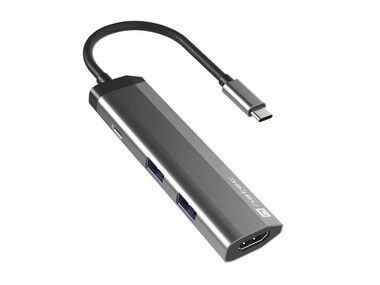 Natec Fowler Slim / Multiportový adaptér / 4K HDMI / 2 xUSB 3.0 / 1x USB-C 