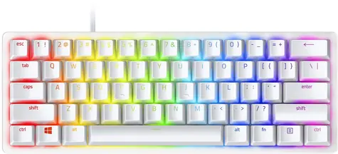 Razer Huntsman Mini - Mercury Ed. Purple Switch US bílá / Herní klávesnice / mechanická / spínače Razer Clicky Optical