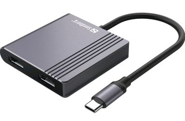 Sandberg USB-C Dock / dokovací stanice / 2xHDMI / USB-A 3.0 / USB-C PD 100W